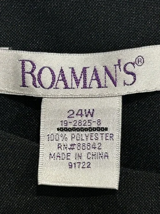 Roamans Womens Black Formal Dress Pleated Short Sleeve Detail Sz 24 W - Picture 6 of 10